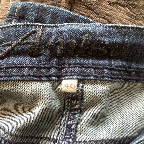 AMISU dark wash midi length Jean skirt size EU40 - Picture 9 of 12